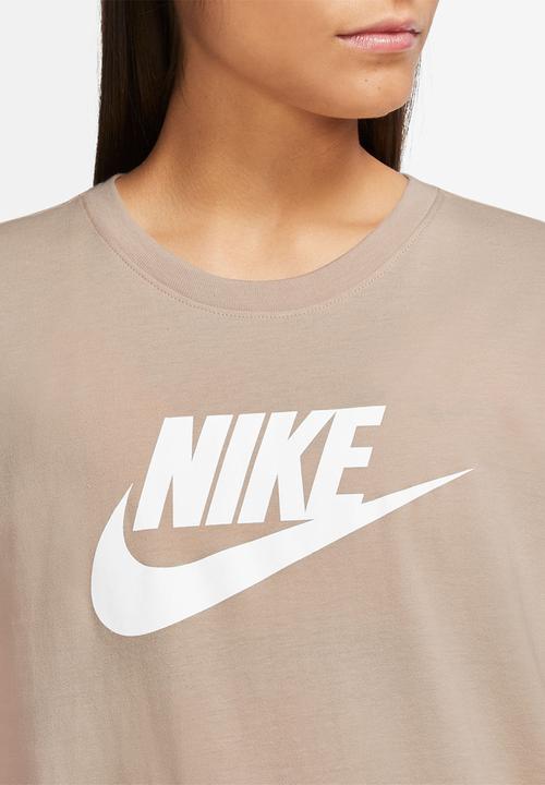 Nike - W nsw tee essntl icn ftra - sanddrift & white