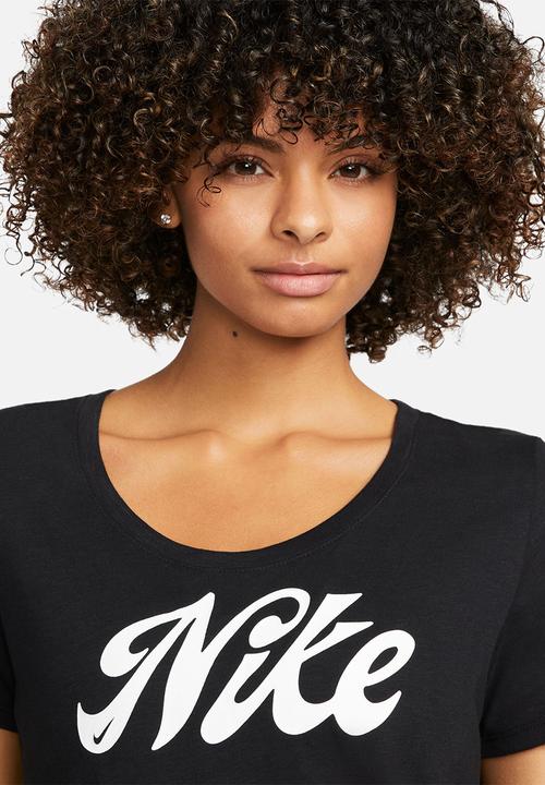 Nike - W nk df tee nike script - black & white