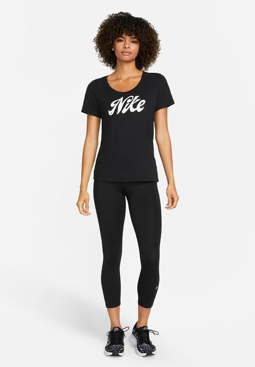 Nike - W nk df tee nike script - black & white