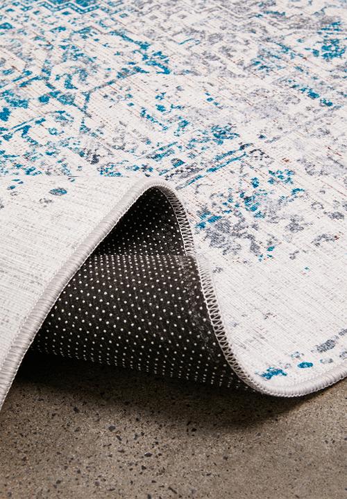 Sixth Floor - Brisbane printed rug - antique blue