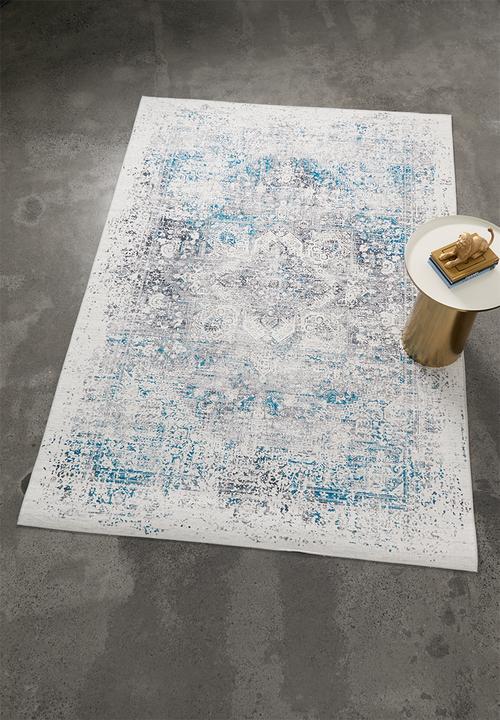 Sixth Floor - Brisbane printed rug - antique blue