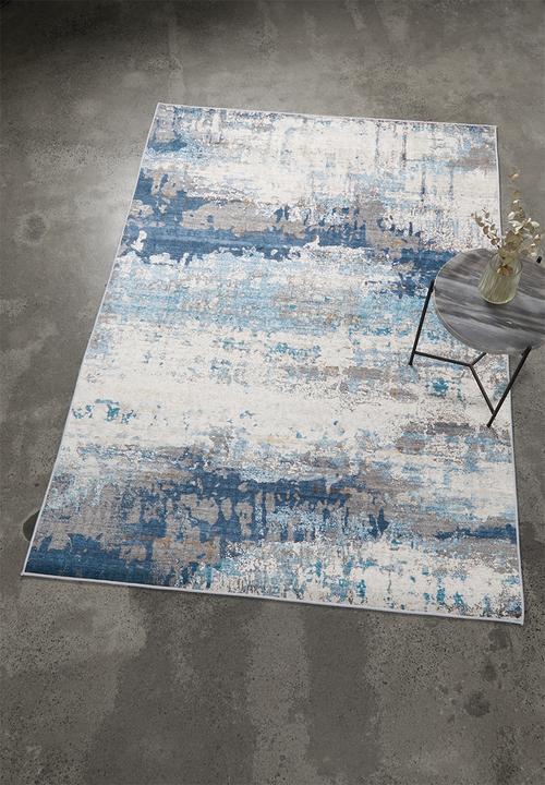 Sixth Floor - Brisbane printed rug - distressed blue