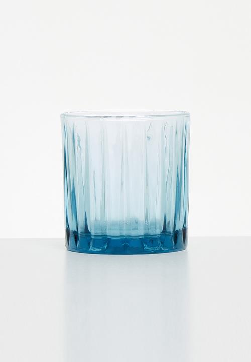 Jenna Clifford - Hand pressed glass set of 4 - blue