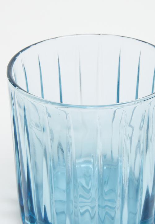 Jenna Clifford - Hand pressed glass set of 4 - blue