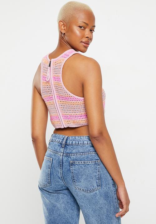 Cotton On - Summer knit crochet tank - gentle lilac twist