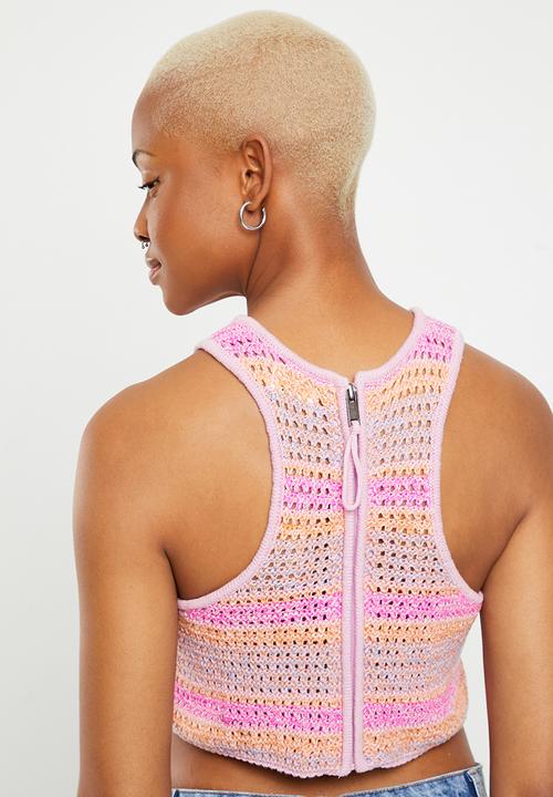 Cotton On - Summer knit crochet tank - gentle lilac twist