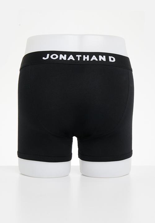 Jonathan D - JD Trunk 2-pack knitted trunks with elastic waistband - black & navy