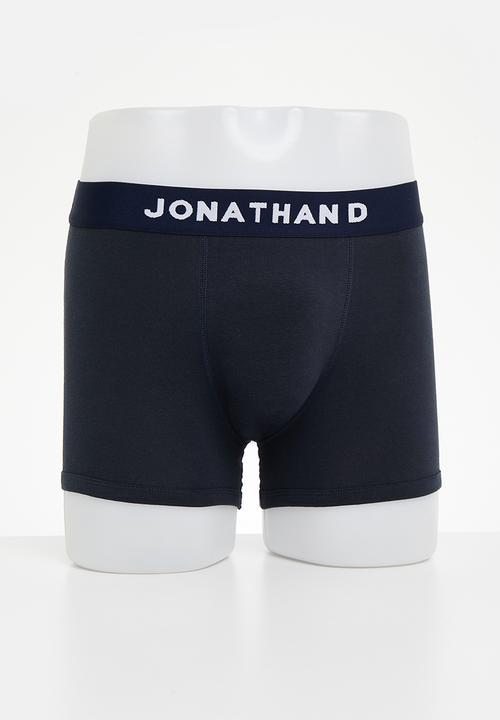 Jonathan D - JD Trunk 2-pack knitted trunks with elastic waistband - black & navy
