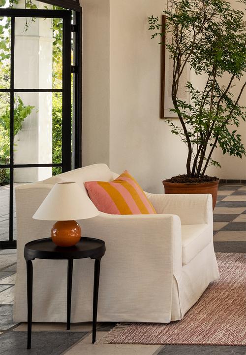 H&M - Velvet cushion cover - old rose & yellow