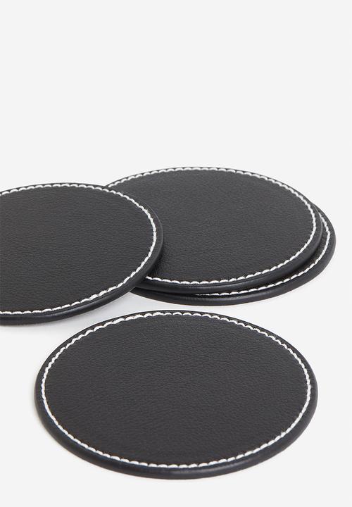 H&M - 4-pack coasters - black