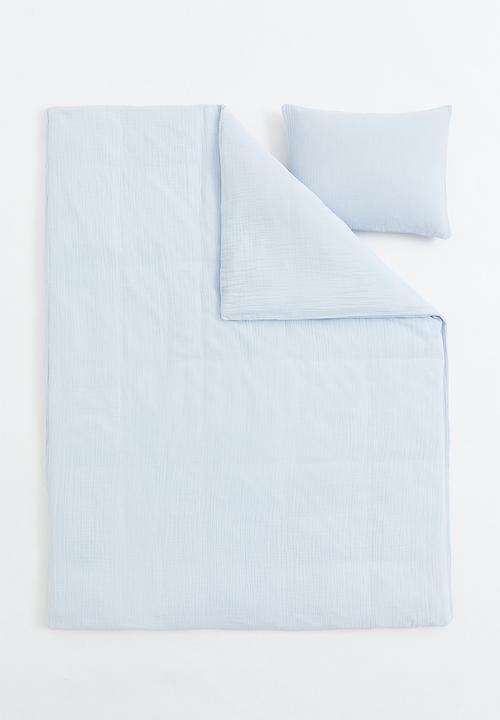 H&M - Muslin single duvet cover set - light blue
