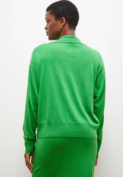 edit - Collared pullover - bright green