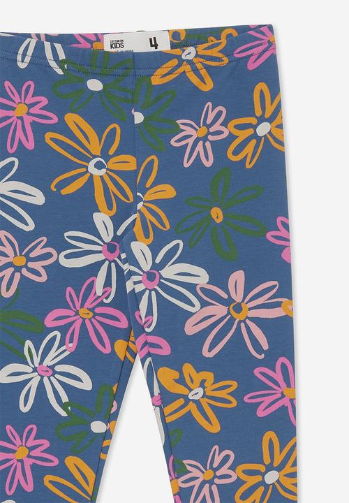 Cotton On - Huggie tights - petty blue/abstract floral