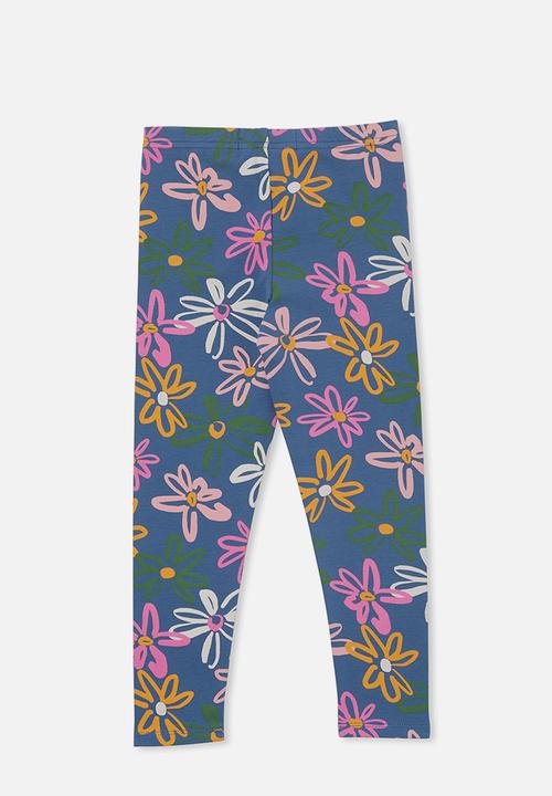 Cotton On - Huggie tights - petty blue/abstract floral