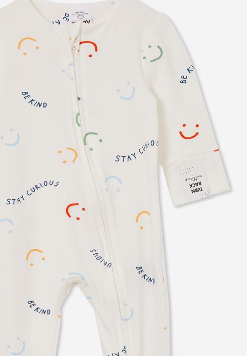 Cotton On - The long sleeve zip romper - vanilla / curious & kind