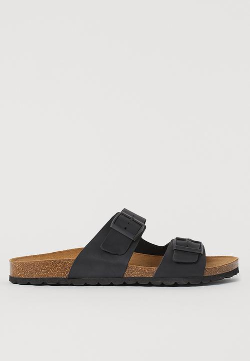 H&M - Leather mules - black