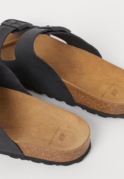 H&M - Leather mules - black
