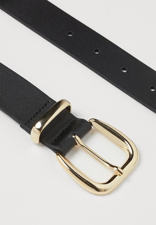 H&M - Leather belt - black