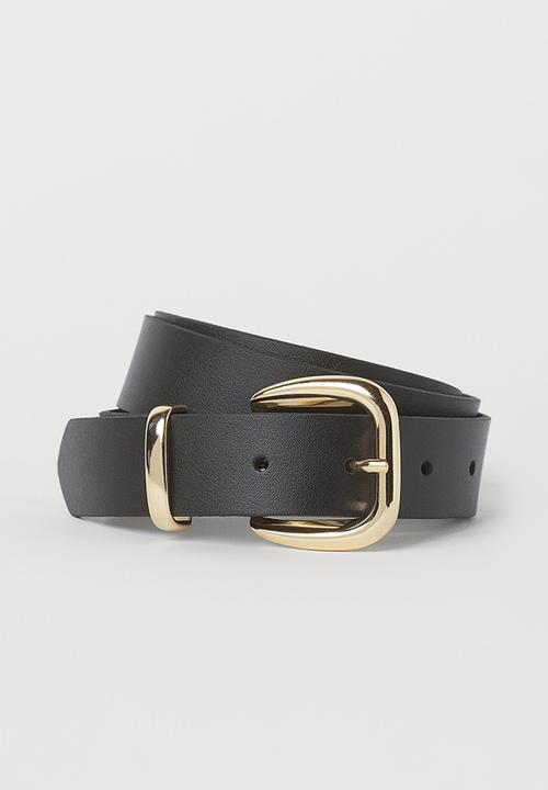 H&M - Leather belt - black