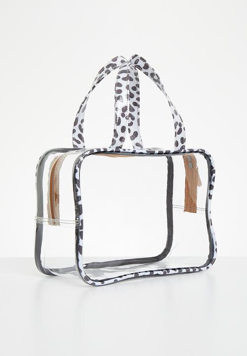 Thandana - Cosmetic Travel Bag Set - Cheetah White