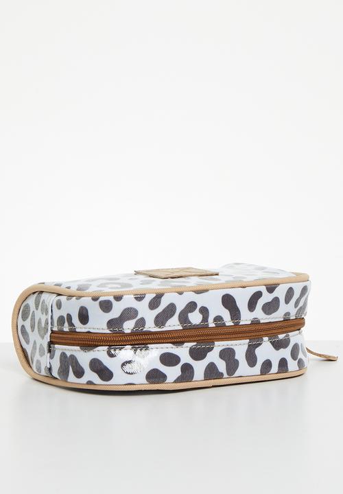 Thandana - Cosmetic Travel Bag Set - Cheetah White