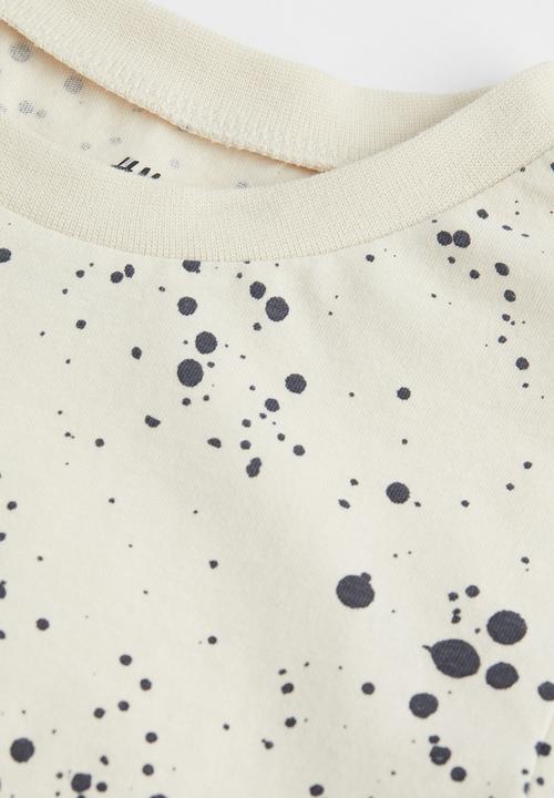 H&M - Cotton t-shirt - natural white/splatter print