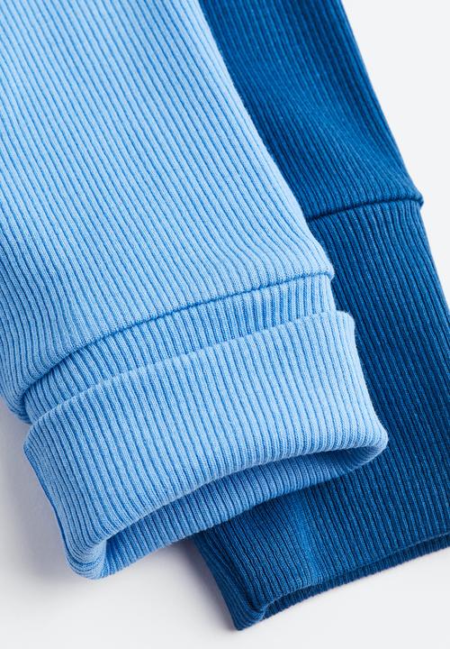 H&M - 2-pack adjustable-fit leggings - blue/dark blue
