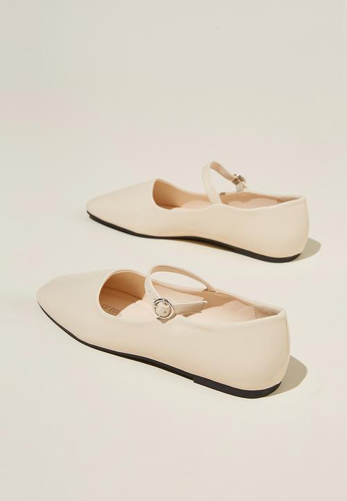 Cotton On - Mary Jane Ballet - Ivory Vegan Leather