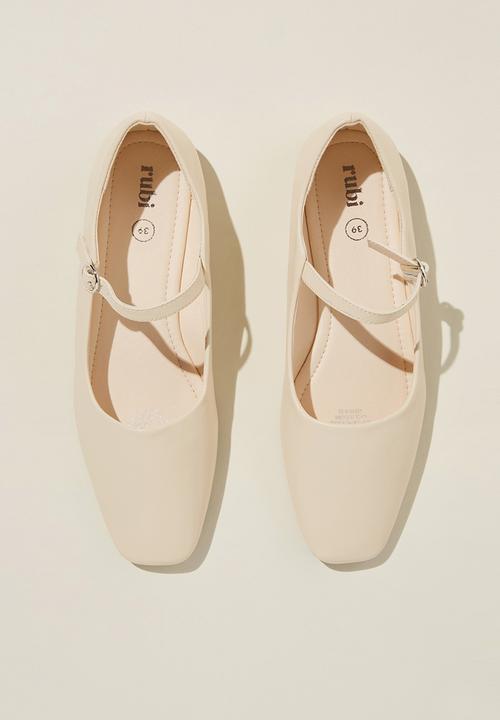 Cotton On - Mary Jane Ballet - Ivory Vegan Leather