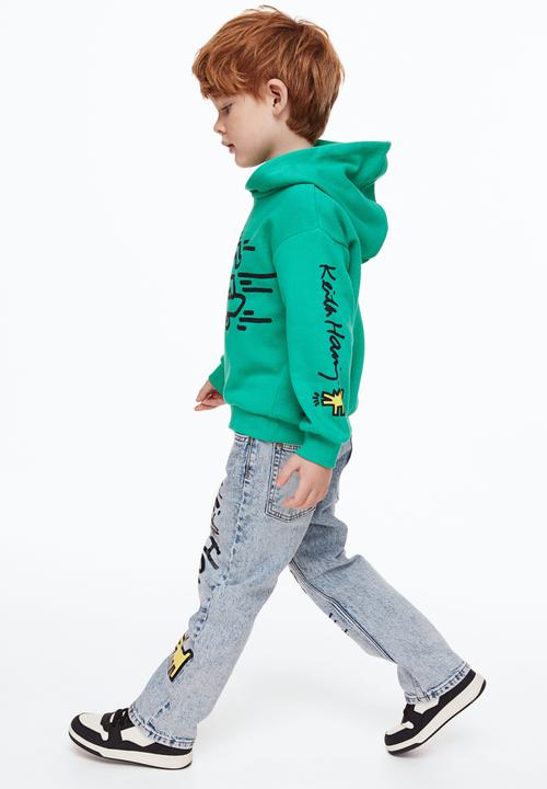 H&M - Loose fit jeans - light denim blue/keith haring
