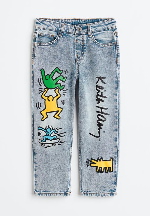 H&M - Loose fit jeans - light denim blue/keith haring