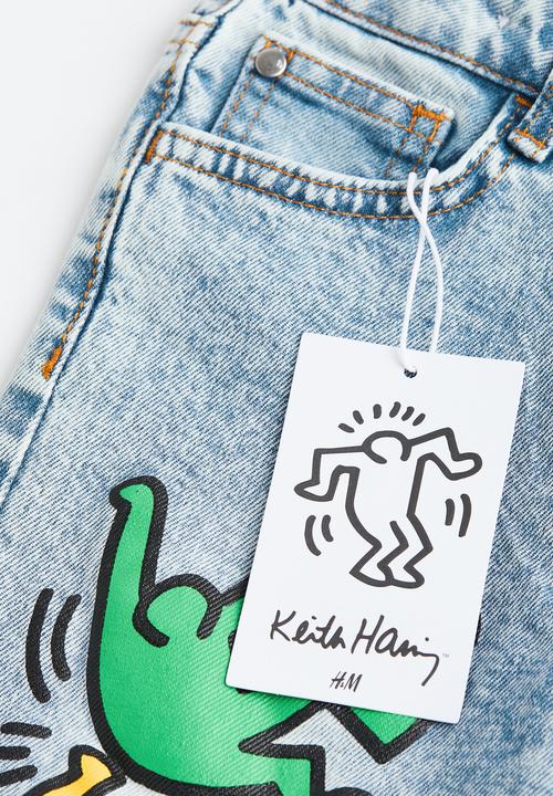 H&M - Loose fit jeans - light denim blue/keith haring