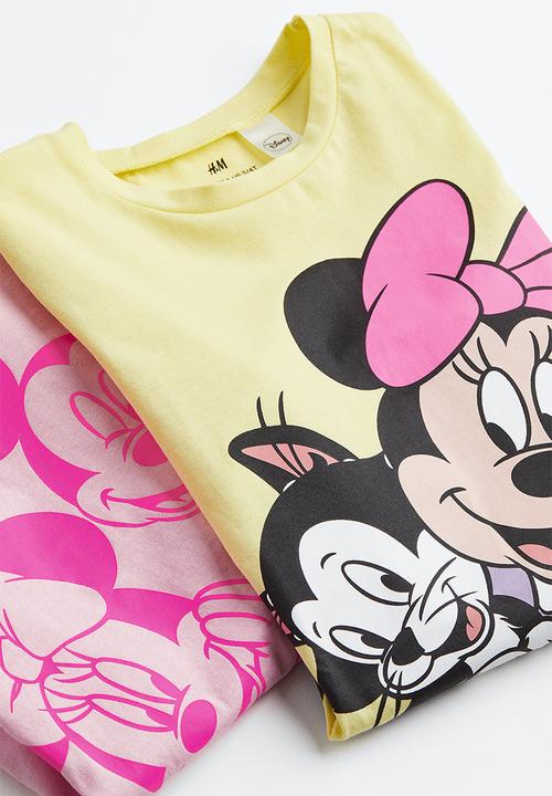 H&M - 3-pack printed jersey tops - light yellow/minnie mouse