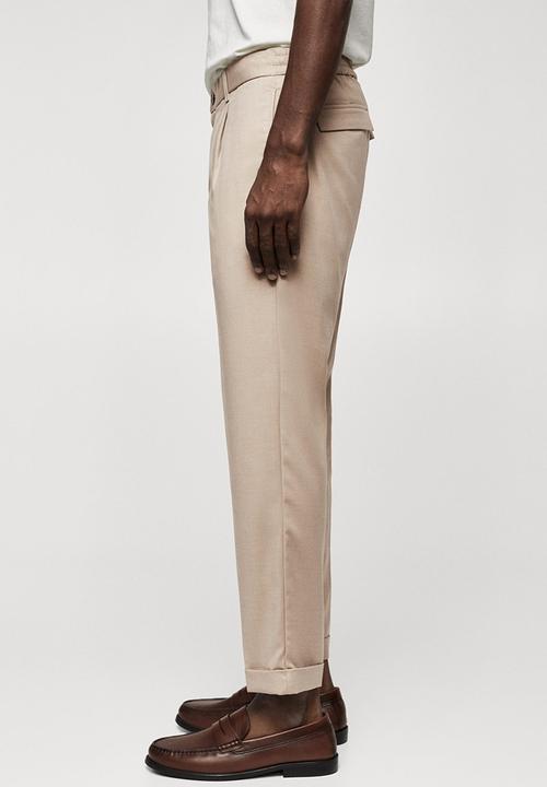 MANGO - Trousers Nasta - beige