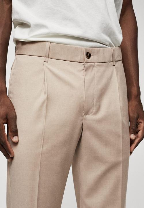 MANGO - Trousers Nasta - beige
