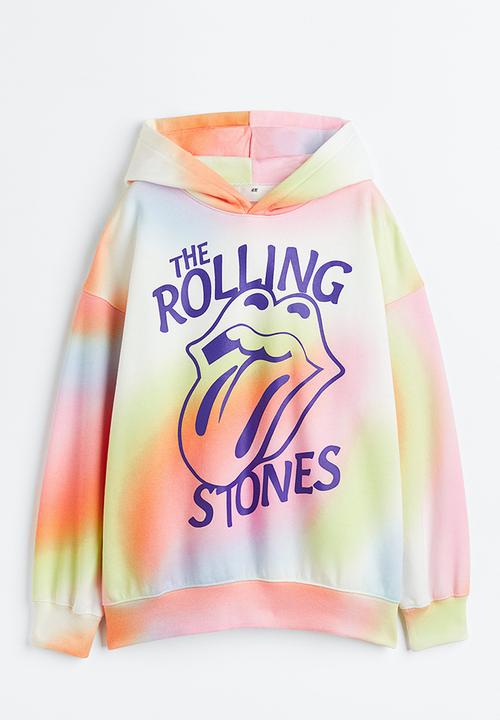 H&M - Oversized printed hoodie - orange/the rolling stones