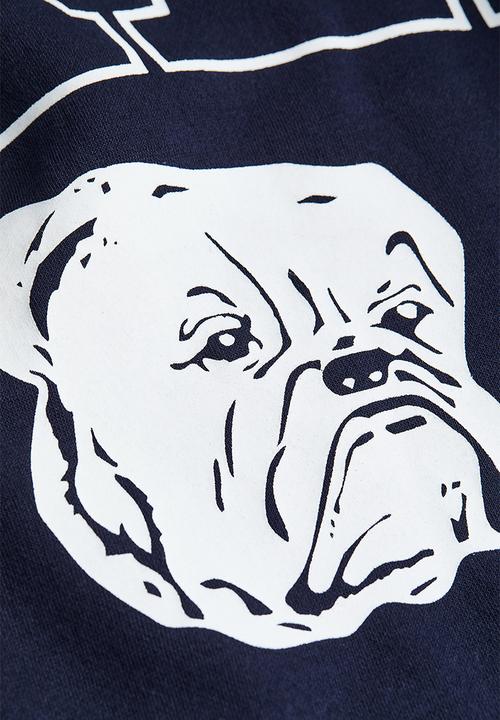 H&M - Oversized printed sweatshirt dress - dark blue/yale 