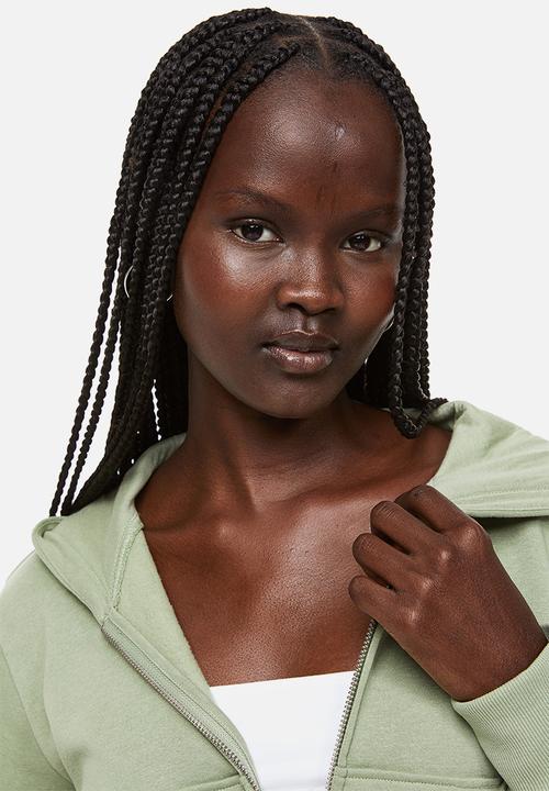 H&M - Cropped zip-through hoodie - green