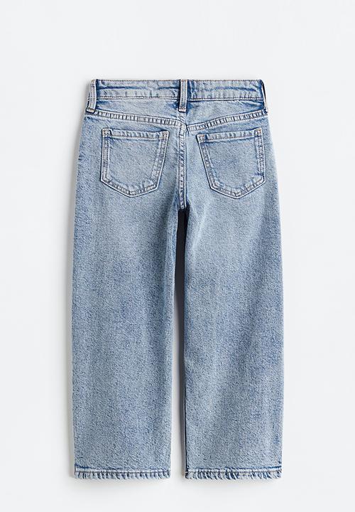 H&M - Keith Haring x H&M: Printed wide fit jeans - light denim blue