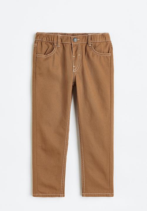 H&M - Relaxed tapered fit trousers - light brown 