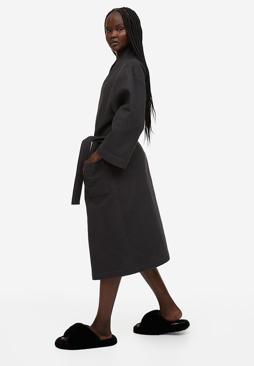 H&M - Waffled dressing gown - charcoal grey