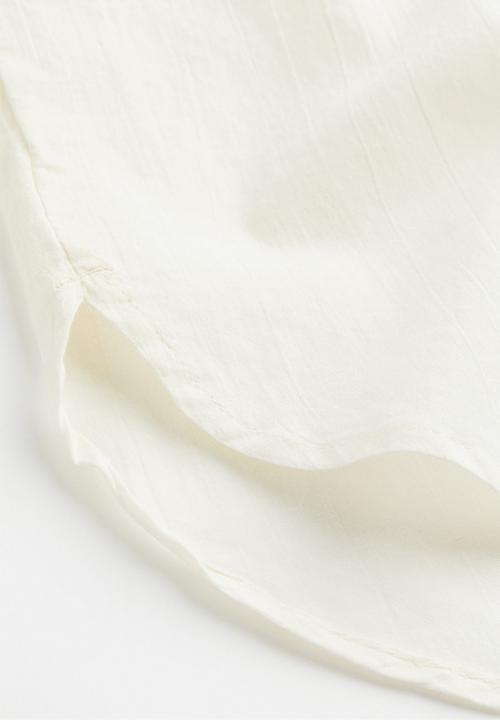 H&M - V-neck cotton blouse - cream