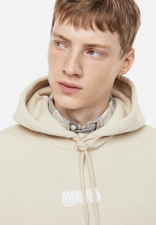 H&M - Regular fit hoodie - light beige/naruto 