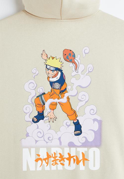 H&M - Regular fit hoodie - light beige/naruto 