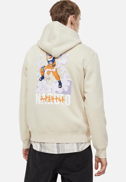 H&M - Regular fit hoodie - light beige/naruto 