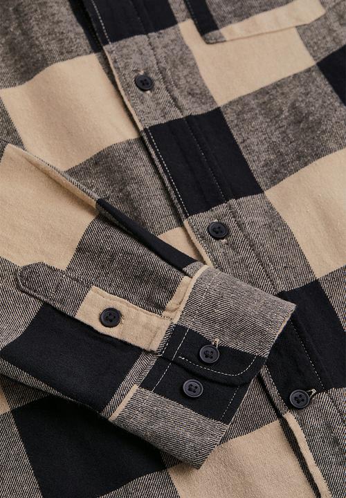 H&M - Relaxed fit flannel shirt - beige/black 