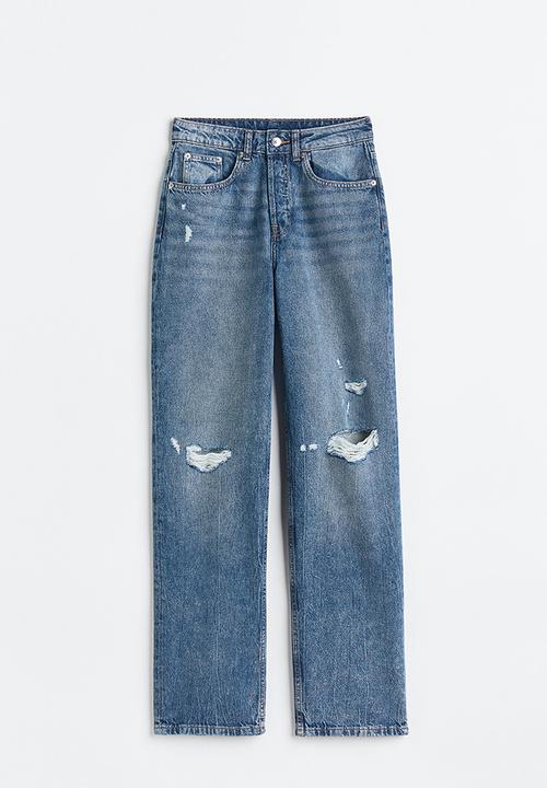 H&M - 90s straight trousers - denim blue 