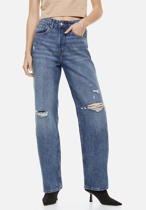 H&M - 90s straight trousers - denim blue 