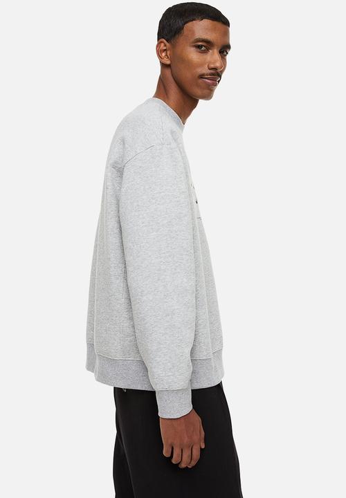 H&M - Relaxed fit printed sweatshirt - light grey marl/perception