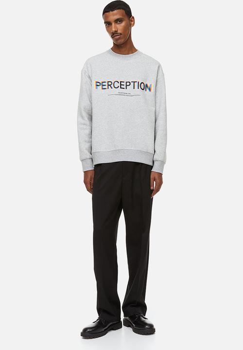 H&M - Relaxed fit printed sweatshirt - light grey marl/perception